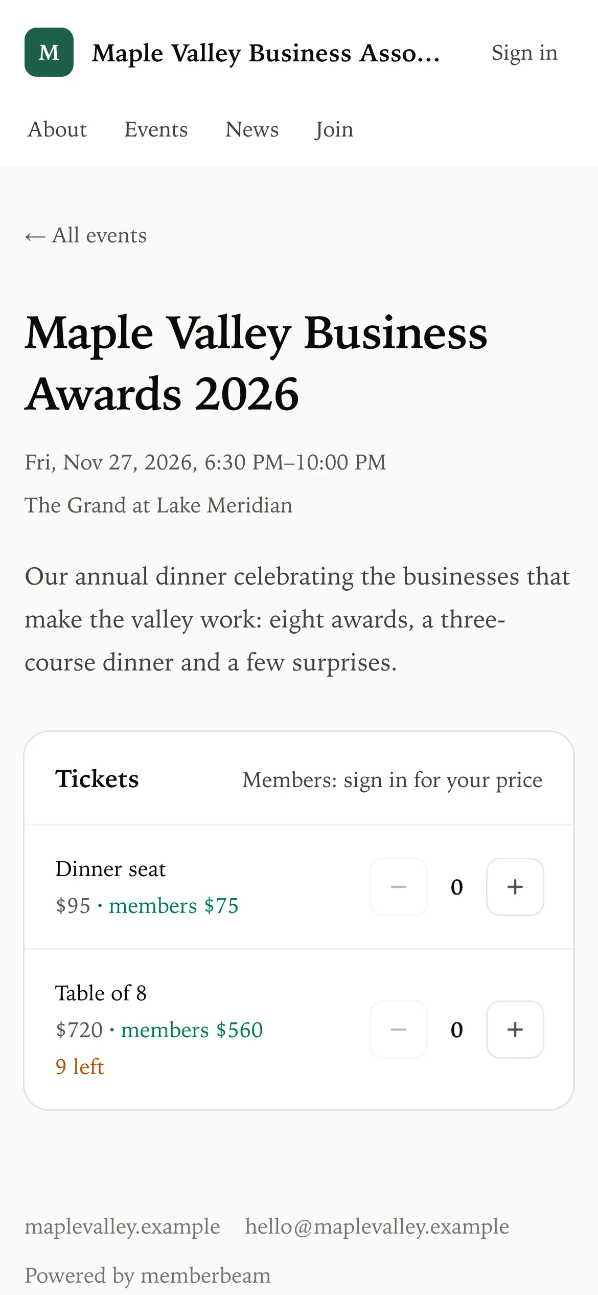 Buying tickets on a phone, with member prices shown.